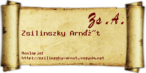 Zsilinszky Arnót névjegykártya